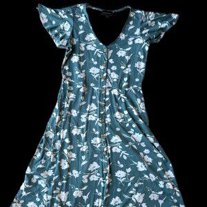 Teal floral dress
